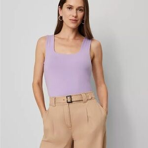 Ann Taylor Lavender Petal Square Neck Tank Top